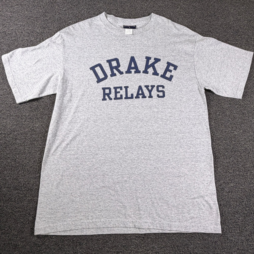 Drake T-Shirt Mens L Grey NCAA Track Field Relays JanSport EUC